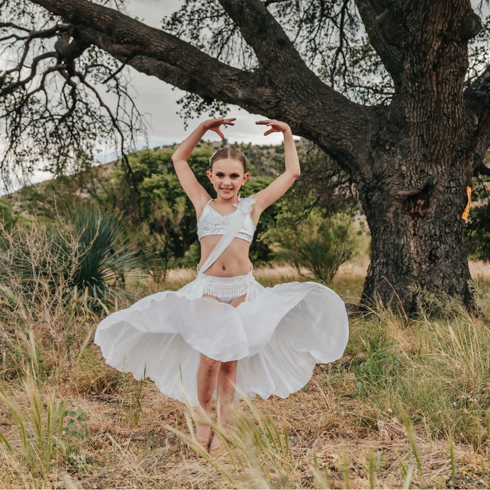 Elegant White Custom Lyrical dance costume